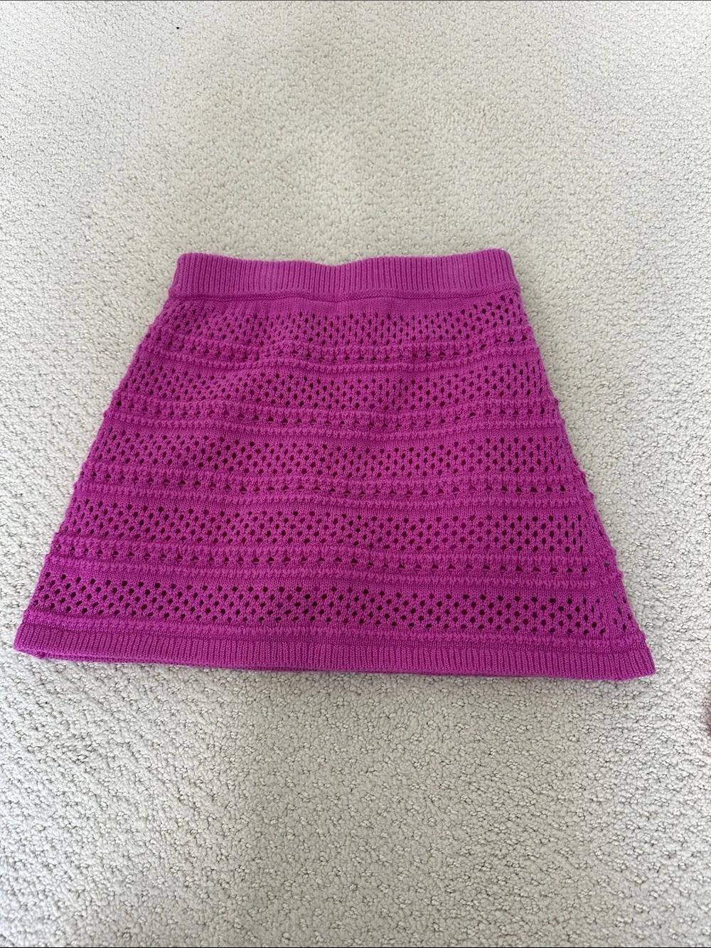 GAP Bright Fuchsia Crochet Knit Mini Skirt